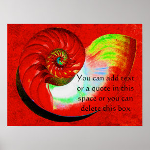 A15 Nautilus Muschel Poster - mit Ihrem Text - 3