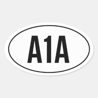 A1A auf Oval Highway Number Ovaler Aufkleber