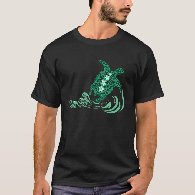 A1a Life Tribal Green Sea Turtle Florida Beaches T-Shirt (Vorderseite)