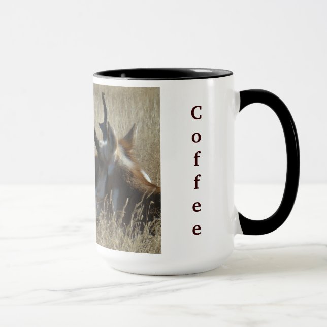 A23 Pronghorn Antilopen-junge Dollar-Hauptschuß Tasse (Rechts)