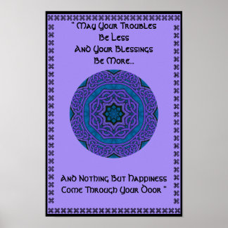 A37 keltisches Knoten Kaleidoskopisch Mandala.6 Poster