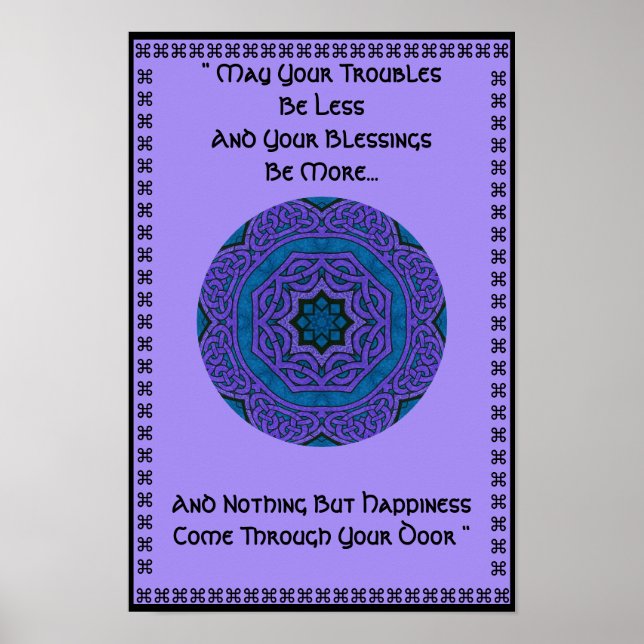 A37 keltisches Knoten Kaleidoskopisch Mandala.6 Poster (Vorne)