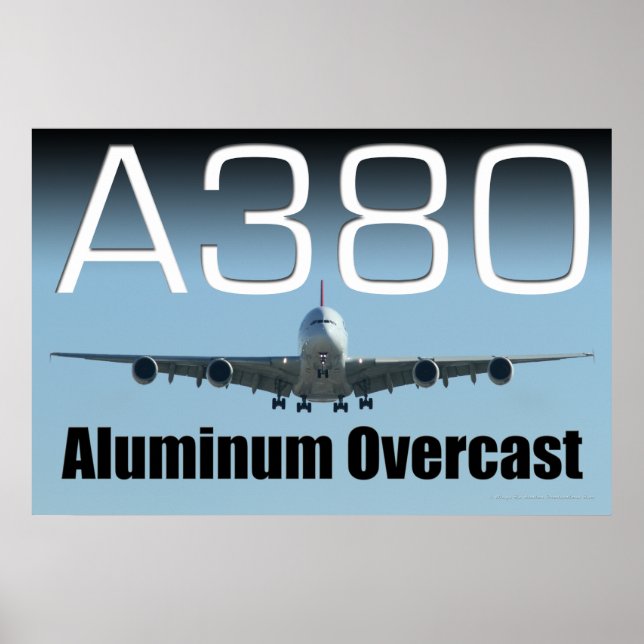 A380 Aluminum Overcast Poster (Vorne)