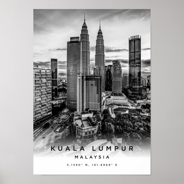 A3 Kuala Lumpur Malaysia koordiniert Poster (Vorne)