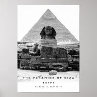 A3 Pyramides De Gizeh Egypt Coordonnées Poster