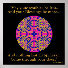 A40b Kaleidoscopic Mandala - Irish Blessing.2 Poster