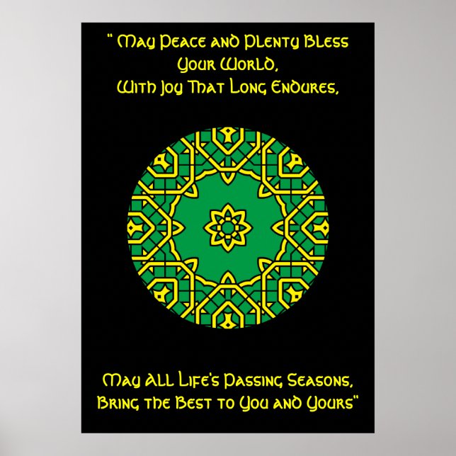A42 Celtic Kaleidoscopic Mandala- Irish Blessing.6 Poster (Vorne)