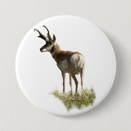 A43 Pronghorn Antelope Buck Button