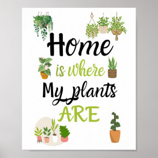 A4 Poster Zuhause ist der Ort, an dem meine Pflanz