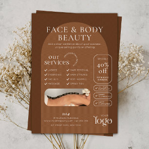 A5 Trendiger Boho-Terrakotta-Schönheitsspa-Salon Flyer