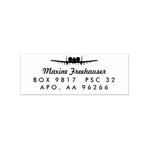 A-10 Warthog Jet Custom Rücksendeadresse Wood Brie Gummistempel
