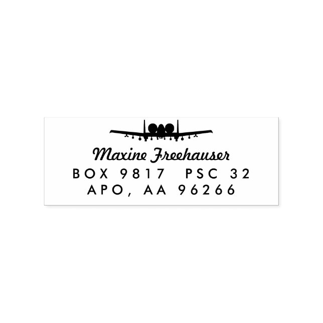 A-10 Warthog Jet Custom Rücksendeadresse Wood Brie Gummistempel (Prägung)