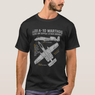 A 10 Warthog Thunderbolzen II Flugzeug blau T-Shirt