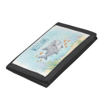 Portefeuille pliable pour garçons avec requin océa