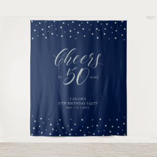 À 50 ans   Tapisserie de fête d'anniversaire Argen