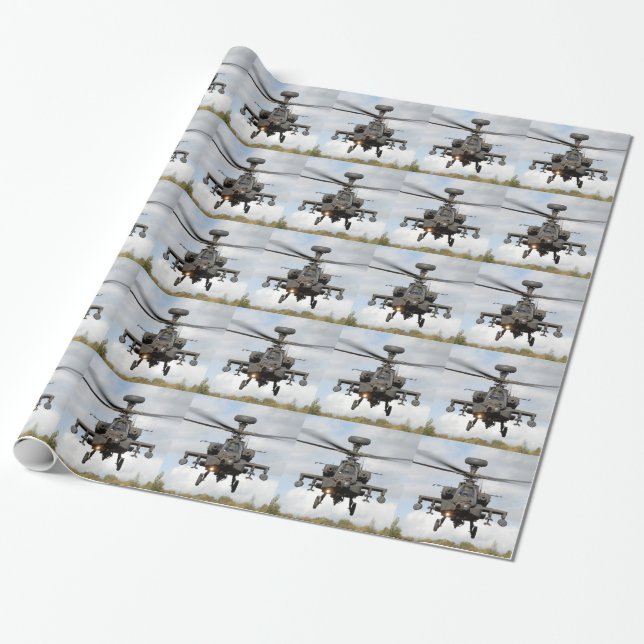 a 64 Apache Hubschrauber mit Longbow Geschenkpapier (Ungerollt)