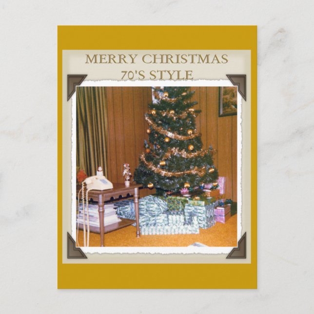 A 70ER CHRISTMAS FEIERTAGSPOSTKARTE (Vorderseite)