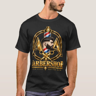 A&A Barbershop Eigenes Logo | Premium Herren Frise T-Shirt