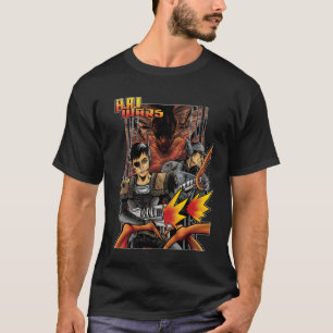 A.A.I. Wars Comic Bild schwarzer T - Shirt