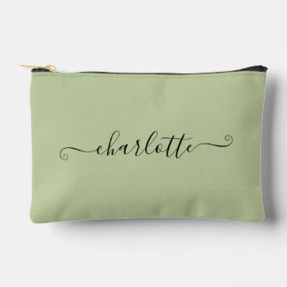 À Accessoires Joli pochette minimaliste personnalisée | Vert sau