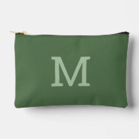 Monogramme vert Sage Pochette de maquillage access