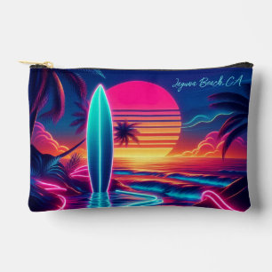 À Accessoires Panneaux de surf Sunset Neon Lumières Pochette zip