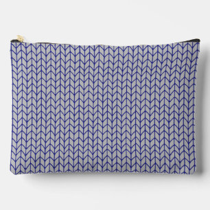 À Accessoires Pochette Accessoire en Tricot GRIS BLEU Grande Tai
