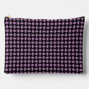 À Accessoires Pochette Accessoire Grande Motif Tissé Noir Violet
