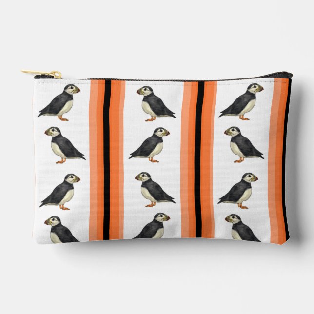 À Accessoires Pochette de Zipper Puffin Atlantique (Recto)
