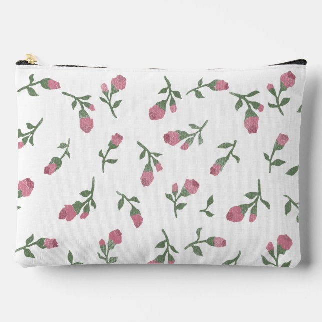 À Accessoires Pochette de Zipper Rosebud - Grande (Recto)