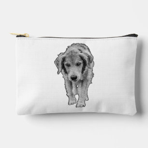 À Accessoires Pochette élégante avec jeune retriever