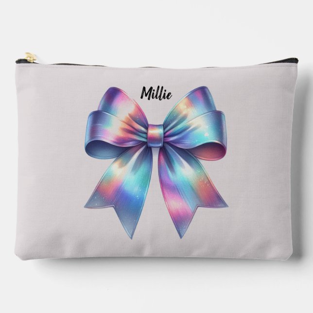 À Accessoires Pochette personnalisée avec un nœud iridescent (Recto)