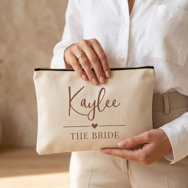 À Accessoires Pochette personnalisée pour demoiselle d'honneur C (bridesmaid thank you pouch gift, stylish bridal party pouch gift, personalized wedding pouch gift,)