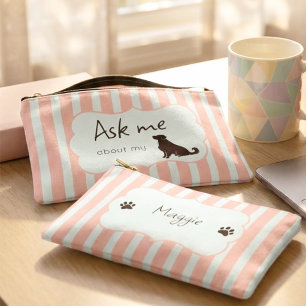 À Accessoires Pochette rayée pour maman de chien Golden Retrieve