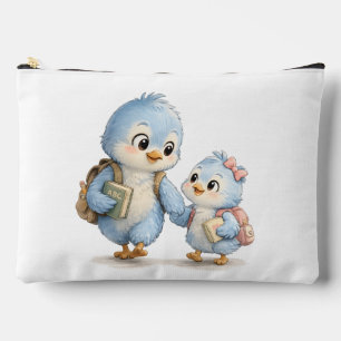À Accessoires Pochette zippée Accessoire Oiseau Bleu