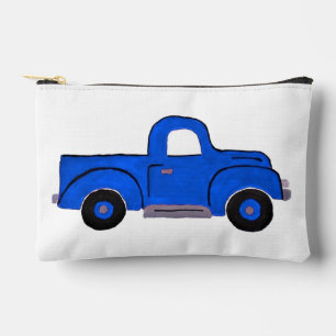 À Accessoires Pochette zippée multifonction de camion bleu peint