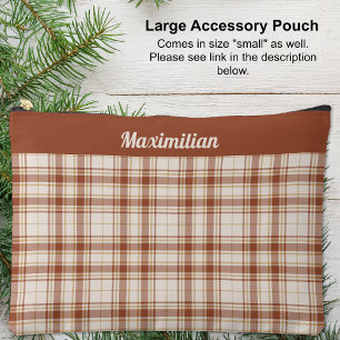 À Accessoires Tartan - Brown ciment - GRANDE pochette d'accessoi