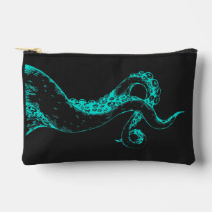 À Accessoires tentacules de poulpe aqua sur pochette noire