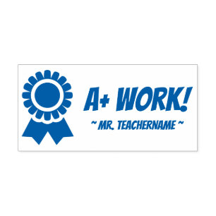 "A+ ARBEIT!" Briefmarke zu Gummi Permastempel