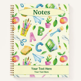 A B C School Watercolor Notizbuch