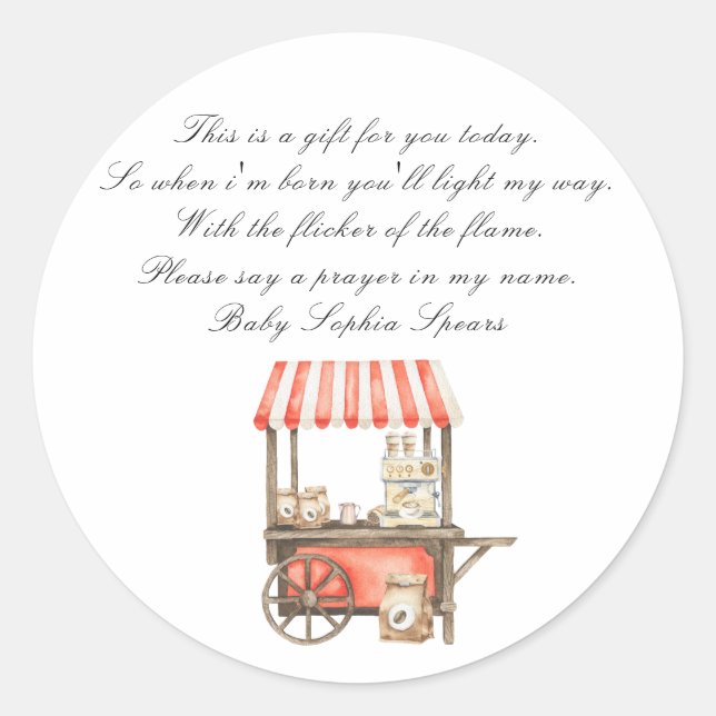 A baby is brewing baby - Prayer candle label Runder Aufkleber (Vorderseite)