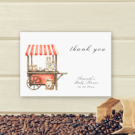 A baby is brewing Baby shower thank you Dankeskarte