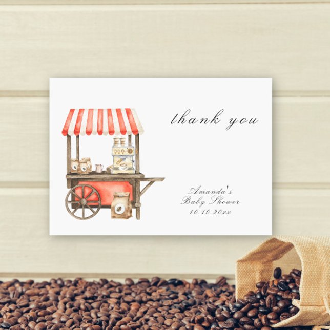 A baby is brewing Baby shower thank you Dankeskarte (Von Creator hochgeladen)