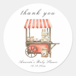 A baby is brewing Baby shower thank you Runder Aufkleber