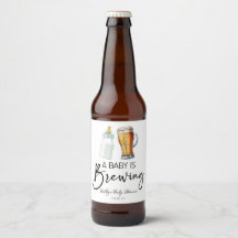 A Baby Is Brewing Bottle Beer Glass Baby Shower