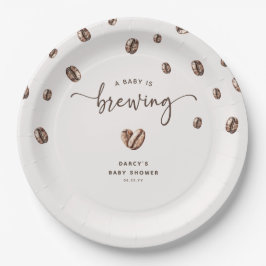 'a Baby is Brewing' Coffee Baby Shower Pappteller