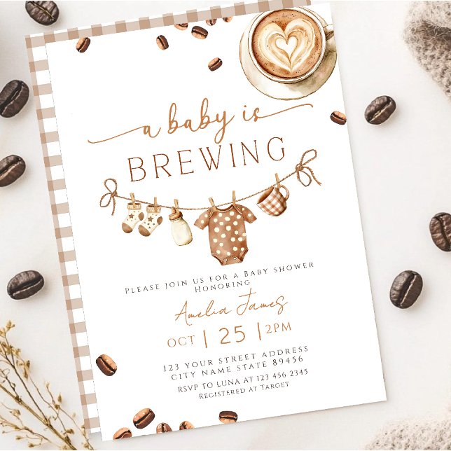 A Baby is Brewing Coffee Bean Baby Shower Einladung (Von Creator hochgeladen)