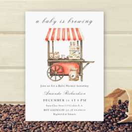 A Baby Is Brewing Coffee Cart Baby Shower Einladung
