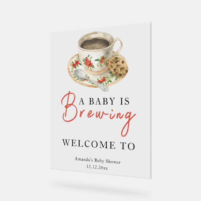 A baby is brewing coffee cup baby shower (Angle)