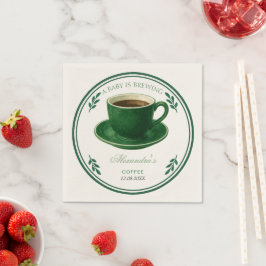 A Baby Is Brewing Coffee Cup Baby Shower Serviette
